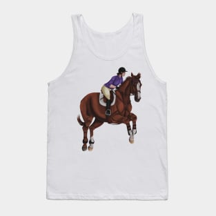 Chestnut jumper Schooling with purple and chrome - Simpli 100 Horses Tank Top